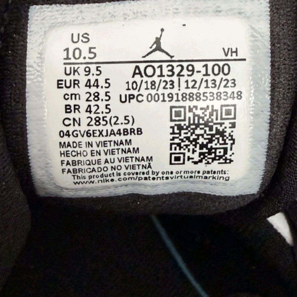 NIKE AIR JORDAN Men's "Fadeaway" Concord Basketball Sneakers Men's Size 10.5 New - Picture 7 of 8